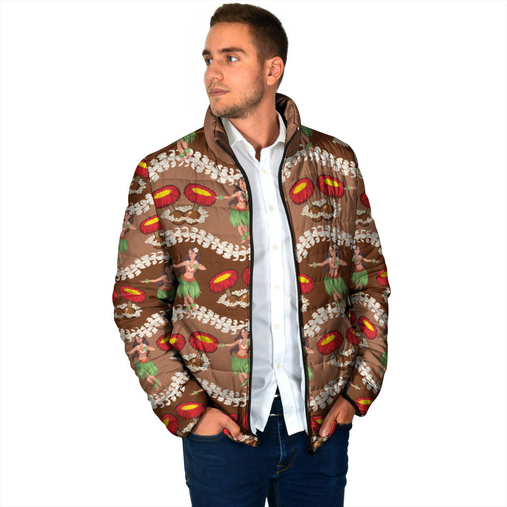 Uliuli Hawaii Makahiki Padded Jacket Hawaiian Puakenikeni Lei Hula Girl Brown Version LT14 - Polynesian Pride