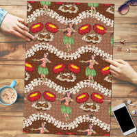 Uliuli Hawaii Makahiki Puzzle Hawaiian Puakenikeni Lei Hula Girl Brown Version LT14 Brown - Polynesian Pride