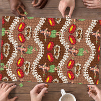 Uliuli Hawaii Makahiki Puzzle Hawaiian Puakenikeni Lei Hula Girl Brown Version LT14 - Polynesian Pride