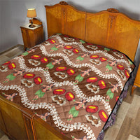 Uliuli Hawaii Makahiki Quilt Hawaiian Puakenikeni Lei Hula Girl Brown Version LT14 - Polynesian Pride