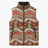 Uliuli Hawaii Makahiki Sleeveless Puffer Jacket Hawaiian Puakenikeni Lei Hula Girl Brown Version LT14 Unisex Brown - Polynesian Pride
