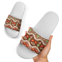 Uliuli Hawaii Makahiki Slide Sandals Hawaiian Puakenikeni Lei Hula Girl Brown Version LT14 - Polynesian Pride