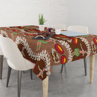 Uliuli Hawaii Makahiki Tablecloth Hawaiian Puakenikeni Lei Hula Girl Brown Version LT14 - Polynesian Pride