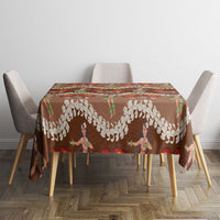 Uliuli Hawaii Makahiki Tablecloth Hawaiian Puakenikeni Lei Hula Girl Brown Version LT14 - Polynesian Pride