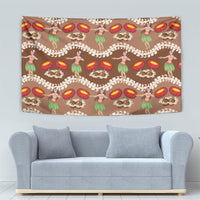 Uliuli Hawaii Makahiki Tapestry Hawaiian Puakenikeni Lei Hula Girl Brown Version LT14 - Polynesian Pride