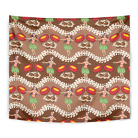 Uliuli Hawaii Makahiki Tapestry Hawaiian Puakenikeni Lei Hula Girl Brown Version LT14 - Polynesian Pride
