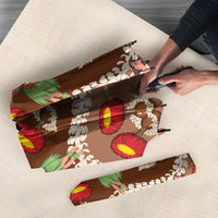 Uliuli Hawaii Makahiki Umbrella Hawaiian Puakenikeni Lei Hula Girl Brown Version LT14 - Polynesian Pride