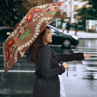 Uliuli Hawaii Makahiki Umbrella Hawaiian Puakenikeni Lei Hula Girl Brown Version LT14 - Polynesian Pride
