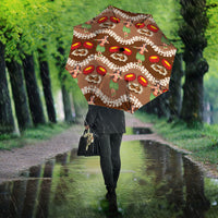 Uliuli Hawaii Makahiki Umbrella Hawaiian Puakenikeni Lei Hula Girl Brown Version LT14 - Polynesian Pride