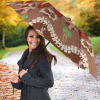 Uliuli Hawaii Makahiki Umbrella Hawaiian Puakenikeni Lei Hula Girl Brown Version LT14 - Polynesian Pride