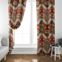 Uliuli Hawaii Makahiki Window Curtain Hawaiian Puakenikeni Lei Hula Girl Brown Version LT14 - Polynesian Pride