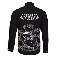 New Zealand Silver Fern Rugby Family Matching Long Sleeve Bodycon Dress and Hawaiian Shirt Haka Aotearoa Kiwi Dance LT14 - Polynesian Pride