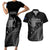 Custom New Zealand Silver Fern Rugby Couples Matching Short Sleeve Bodycon Dress and Hawaiian Shirt All Black Go Champions 2023 With Trophy Proud LT14 Black - Polynesian Pride