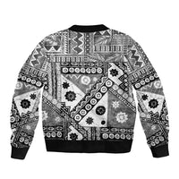 Black Bula Fiji Bomber Jacket Unique Masi Tapa Pattern