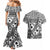 Black Bula Fiji Couples Matching Mermaid Dress and Hawaiian Shirt Unique Masi Tapa Pattern