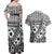 Black Bula Fiji Couples Matching Off Shoulder Maxi Dress and Hawaiian Shirt Unique Masi Tapa Pattern