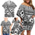 Black Bula Fiji Family Matching Off Shoulder Short Dress and Hawaiian Shirt Unique Masi Tapa Pattern