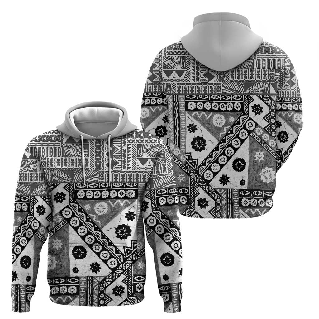 Black Bula Fiji Hoodie Unique Masi Tapa Pattern LT14 - Polynesian Pride