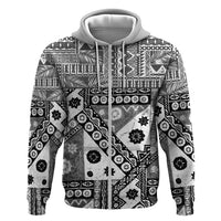 Black Bula Fiji Hoodie Unique Masi Tapa Pattern LT14 Zip Hoodie Black - Polynesian Pride