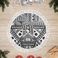 Black Bula Fiji Tree Skirt Unique Masi Tapa Pattern