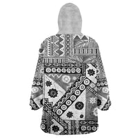 Black Bula Fiji Wearable Blanket Hoodie Unique Masi Tapa Pattern LT14 - Polynesian Pride