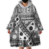 Black Bula Fiji Wearable Blanket Hoodie Unique Masi Tapa Pattern LT14 - Polynesian Pride