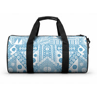 Blue Bula Fiji Duffle Bag Unique Masi Tapa Pattern LT14 One size Blue - Polynesian Pride
