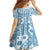 Blue Bula Fiji Family Matching Off Shoulder Maxi Dress and Hawaiian Shirt Unique Masi Tapa Pattern