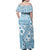 Blue Bula Fiji Family Matching Off Shoulder Maxi Dress and Hawaiian Shirt Unique Masi Tapa Pattern