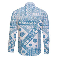 Blue Bula Fiji Family Matching Puletasi and Hawaiian Shirt Unique Masi Tapa Pattern
