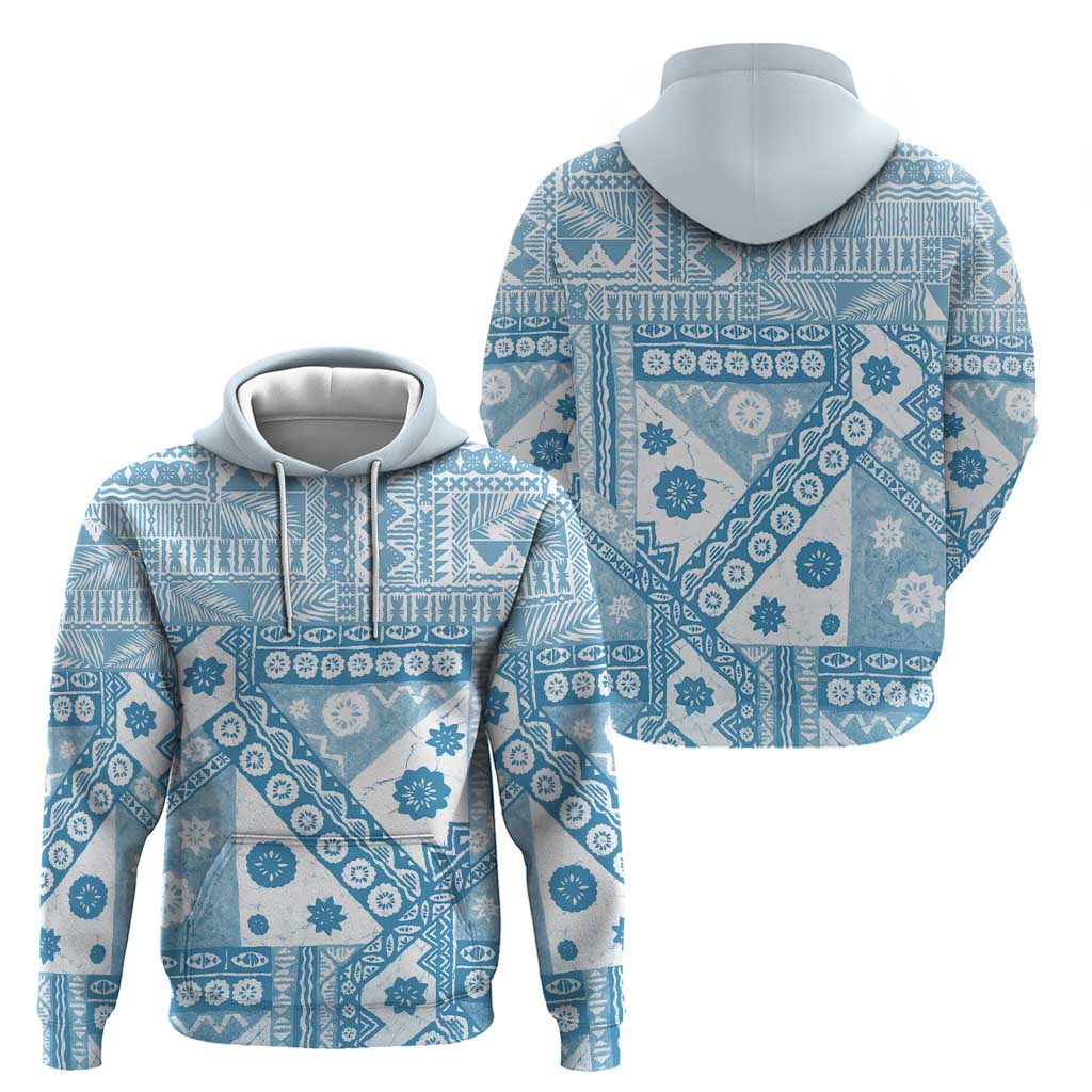 Blue Bula Fiji Hoodie Unique Masi Tapa Pattern LT14 - Polynesian Pride