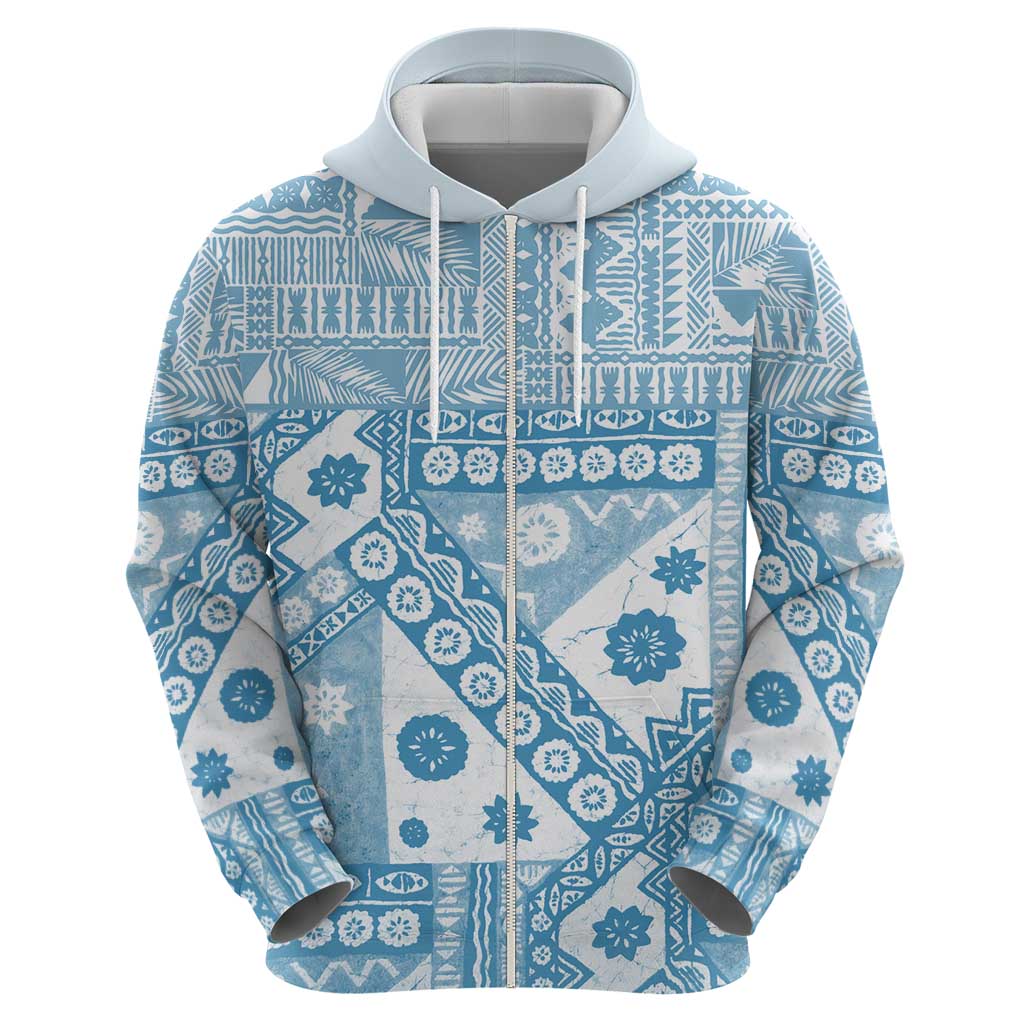 Blue Bula Fiji Hoodie Unique Masi Tapa Pattern LT14 - Polynesian Pride
