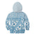 Blue Bula Fiji Kid Hoodie Unique Masi Tapa Pattern