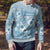 Blue Bula Fiji Ugly Christmas Sweater Unique Masi Tapa Pattern