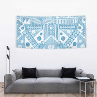Blue Bula Fiji Tapestry Unique Masi Tapa Pattern