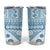 Blue Bula Fiji Tumbler Cup Unique Masi Tapa Pattern