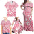 Pink Bula Fiji Family Matching Off Shoulder Maxi Dress and Hawaiian Shirt Unique Masi Tapa Pattern