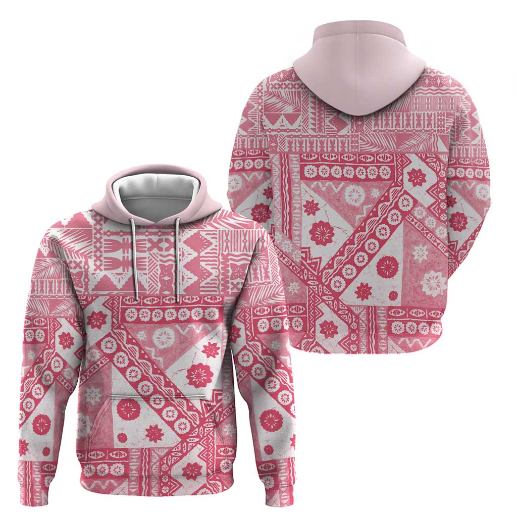 Pink Bula Fiji Hoodie Unique Masi Tapa Pattern LT14 - Polynesian Pride