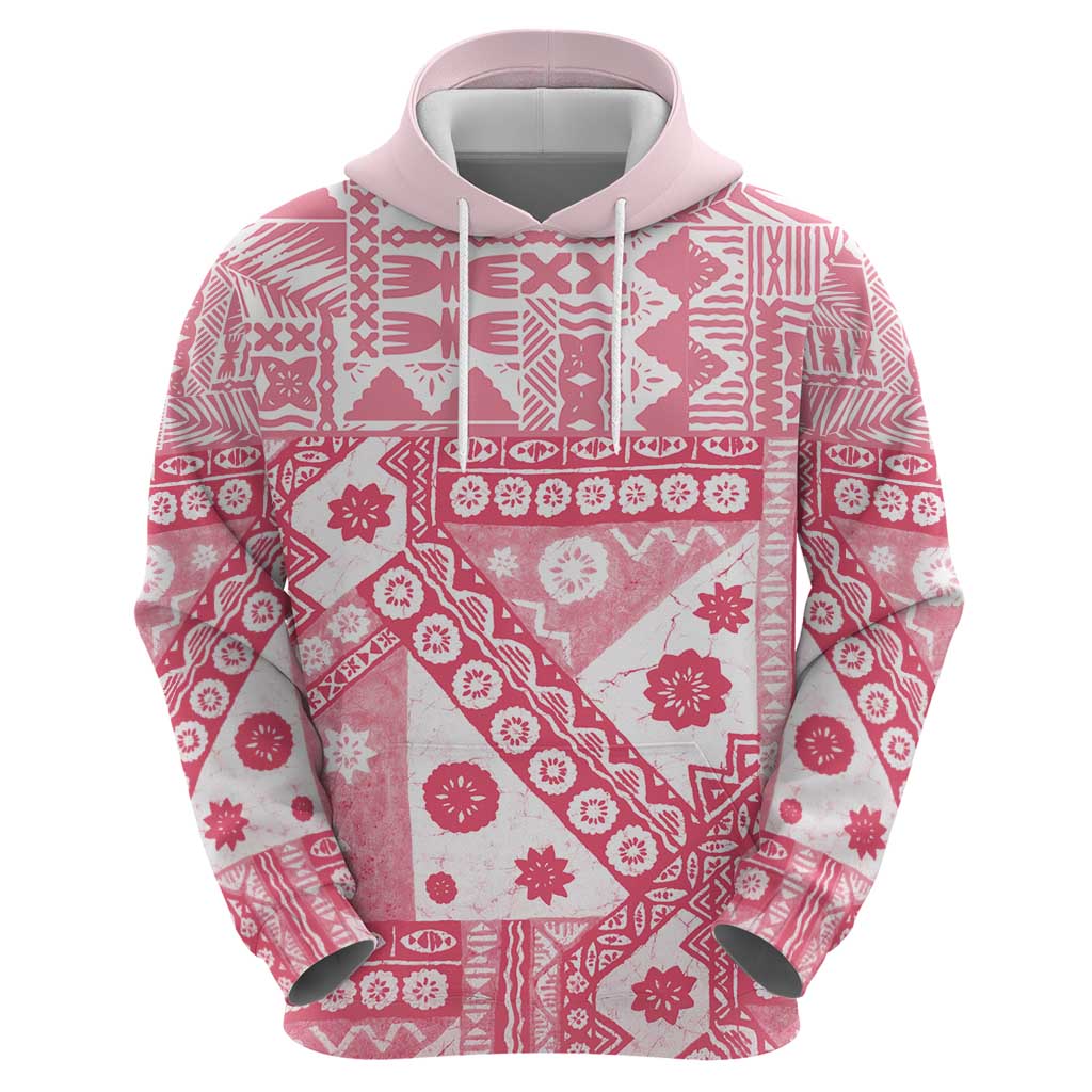 Pink Bula Fiji Hoodie Unique Masi Tapa Pattern LT14 - Polynesian Pride