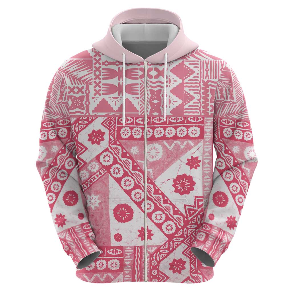 Pink Bula Fiji Hoodie Unique Masi Tapa Pattern LT14 - Polynesian Pride