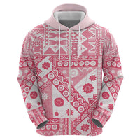 Pink Bula Fiji Hoodie Unique Masi Tapa Pattern LT14 - Polynesian Pride
