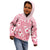 Pink Bula Fiji Kid Hoodie Unique Masi Tapa Pattern