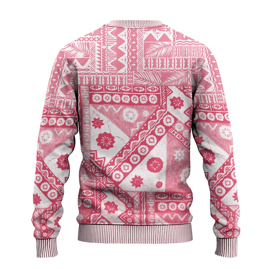 Pink Bula Fiji Ugly Christmas Sweater Unique Masi Tapa Pattern LT14 - Polynesian Pride