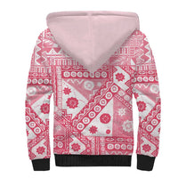 Pink Bula Fiji Sherpa Hoodie Unique Masi Tapa Pattern LT14 - Polynesian Pride
