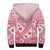 Pink Bula Fiji Sherpa Hoodie Unique Masi Tapa Pattern