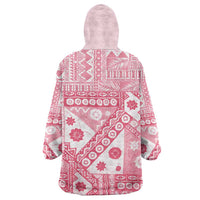 Pink Bula Fiji Wearable Blanket Hoodie Unique Masi Tapa Pattern LT14 - Polynesian Pride