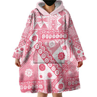 Pink Bula Fiji Wearable Blanket Hoodie Unique Masi Tapa Pattern LT14 - Polynesian Pride