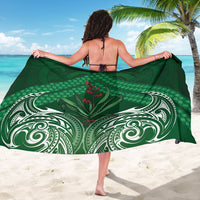 Rongoa Maori New Zealand Harakeke Sarong NZ Weaving Pattern Green LT14 - Polynesian Pride