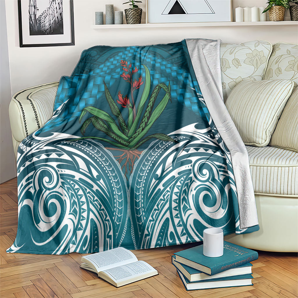 Rongoa Maori New Zealand Harakeke Blanket NZ Weaving Pattern Dark Teal LT14 Dark Teal - Polynesian Pride