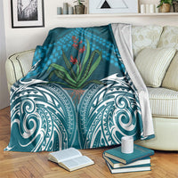 Rongoa Maori New Zealand Harakeke Blanket NZ Weaving Pattern Dark Teal LT14 Dark Teal - Polynesian Pride